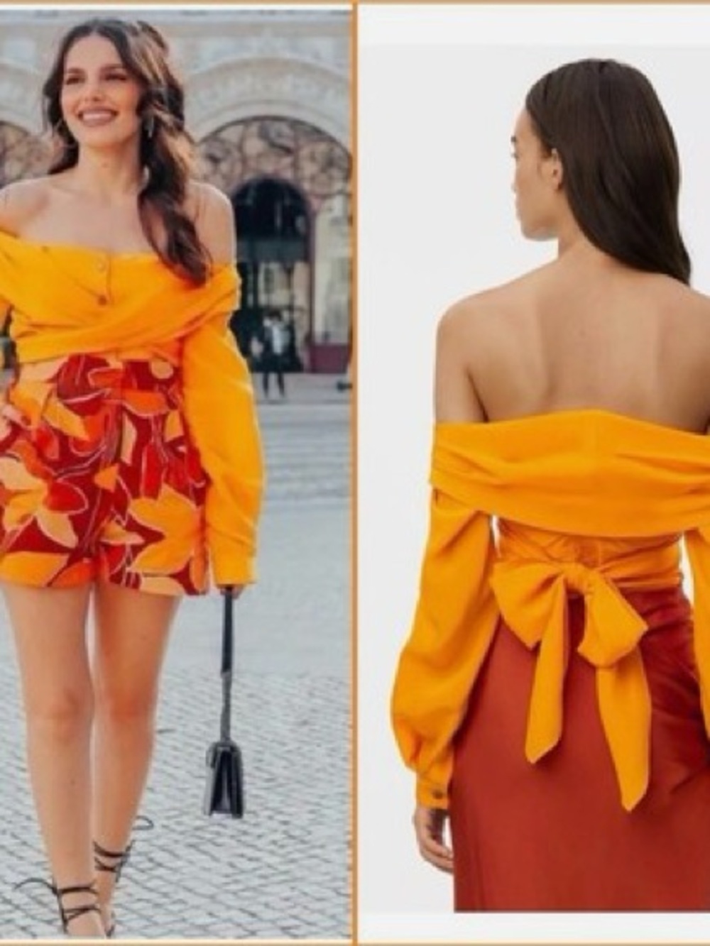 New Zara $89 Limited Edition Orange Tied Shirt Blouse 2471/763 Medium